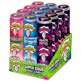 WarHeads Super Sour Spray blue raspberry bottle for bold flavor on the go