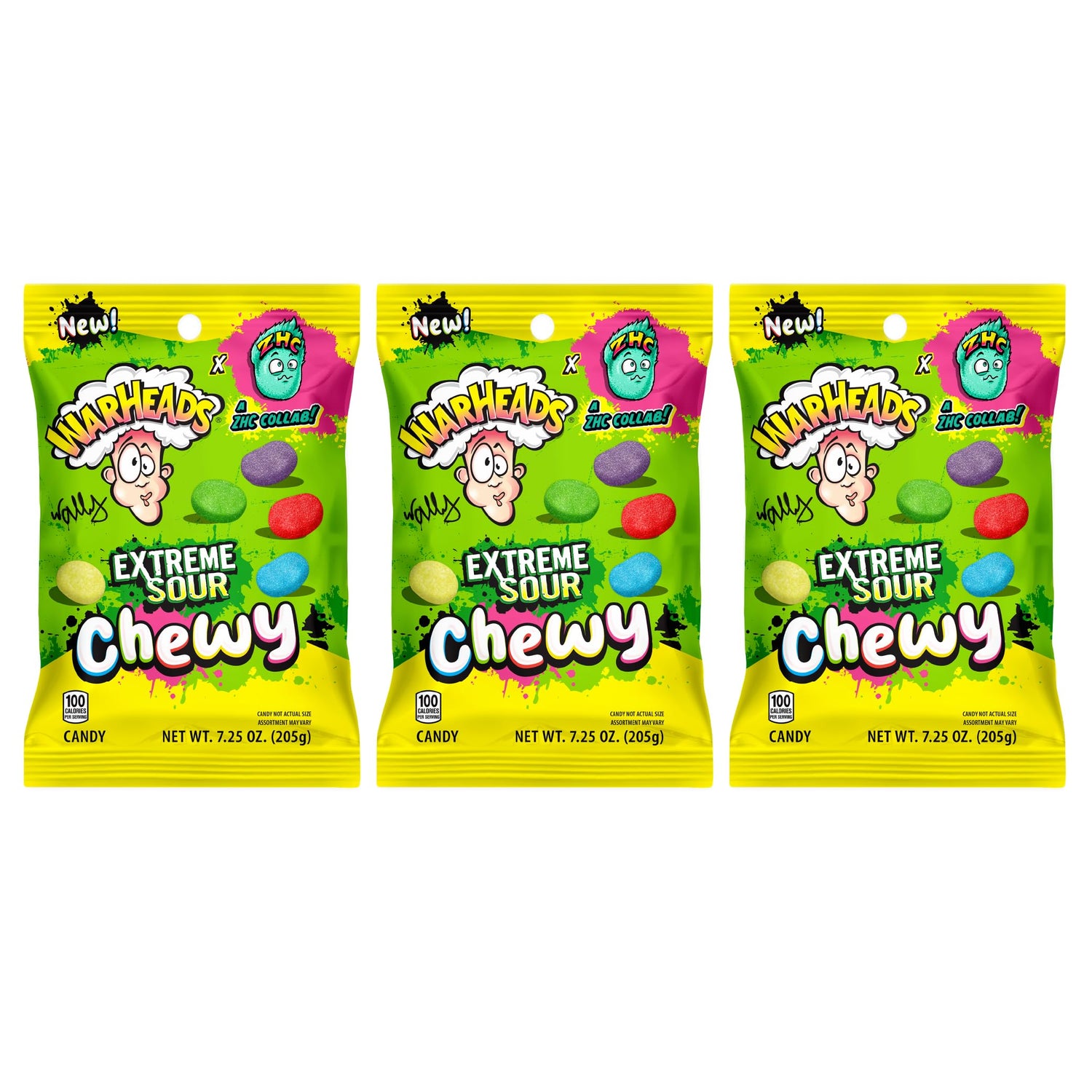 Warheads ZHC Extreme Sour Chewy bag with exclusive artwork, perfect for party snacking