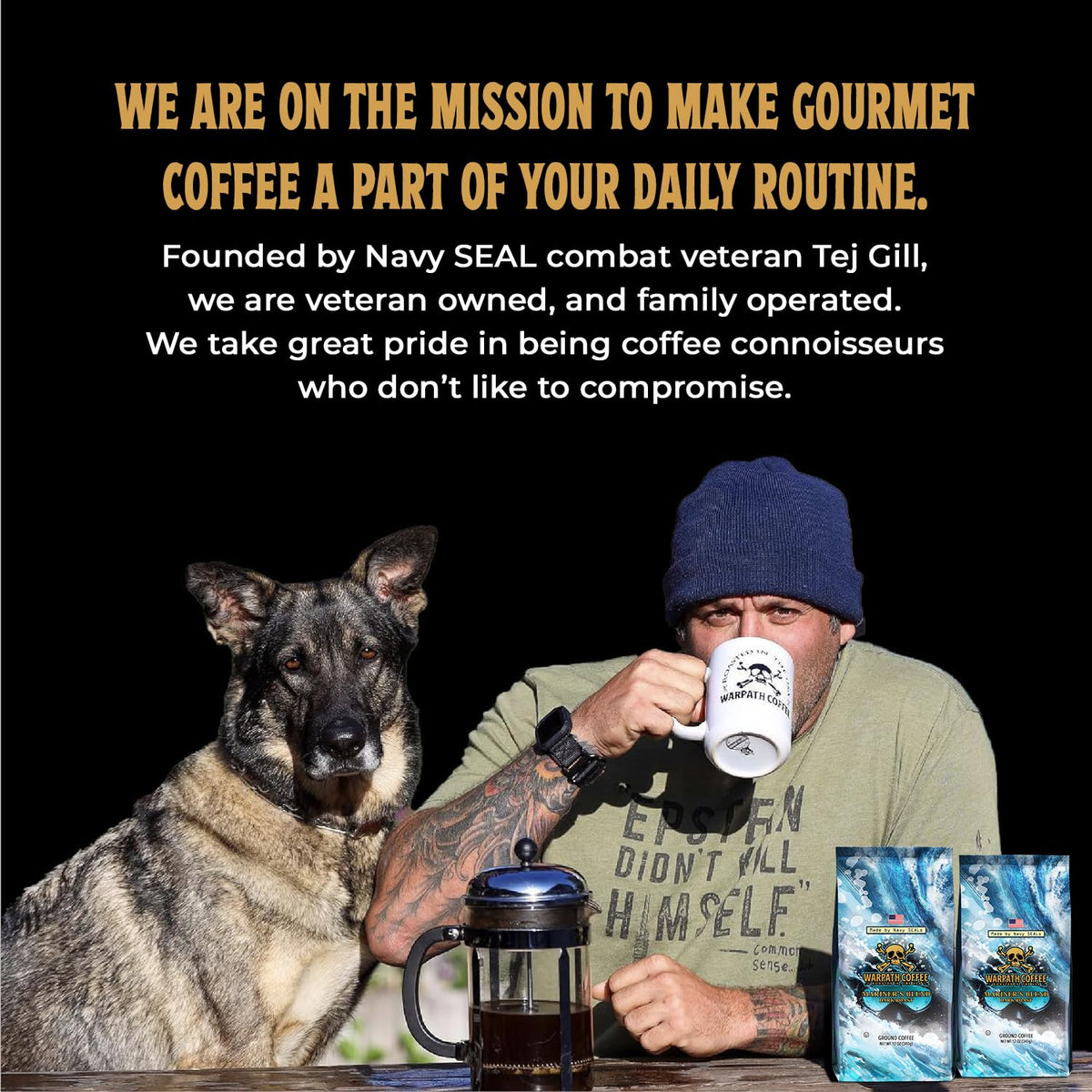 Warpath coffee aroma invitingly fills the room, enhancing your ritual.