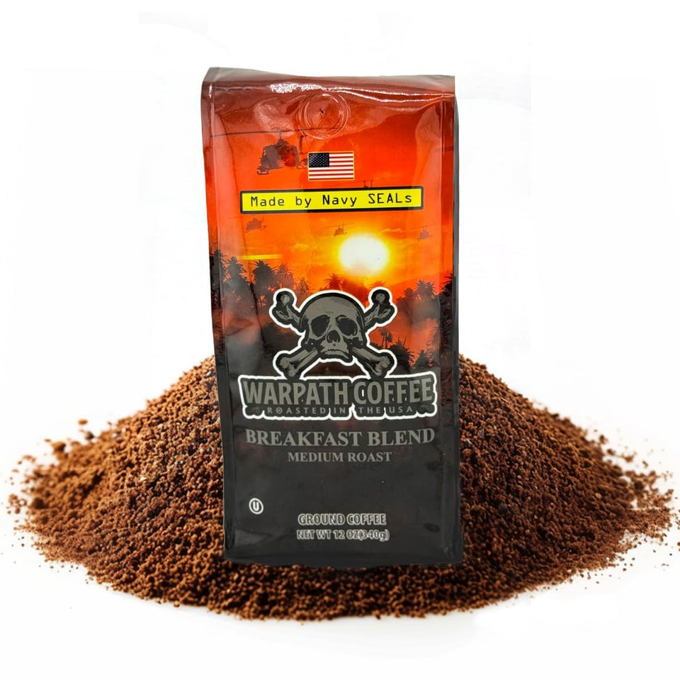 Warpath Coffee Breakfast Blend Medium Roast Ground—bold aroma and full body for a bright morning