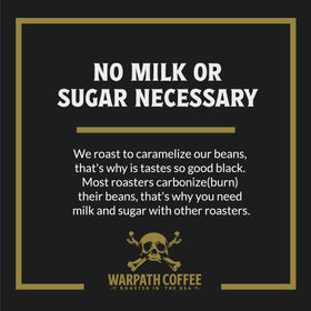 Warpath ground beans close-up, premium 100% Arabica origin