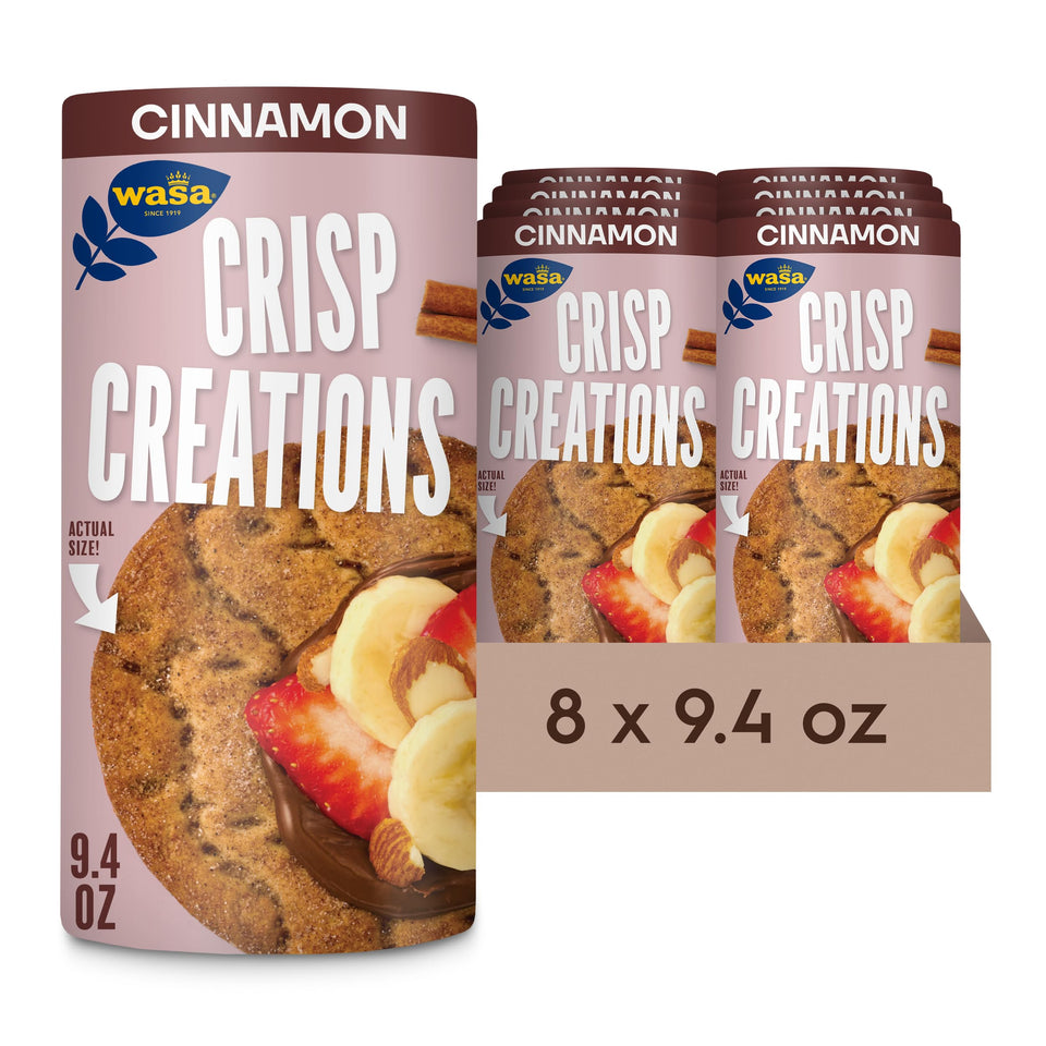 Wasa Cinnamon Crisp Creations round crackers ideal for versatile snacking and toppings.