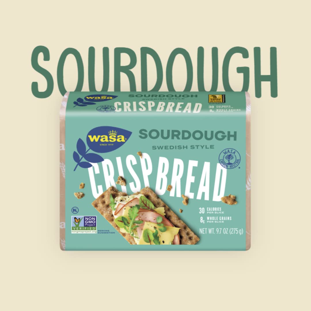 Wasa Crispbread Sourdough crispbread golden surface showing classic European original texture.