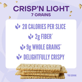 Close-up of baked crunch in Wasa Crisp'n Light 7 Grains Crispbread.