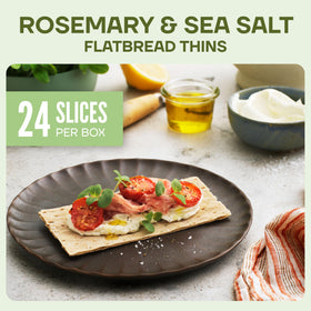 Wasa Flatbread Thins Rosemary & Sea Salt on board, perfect for toppings.