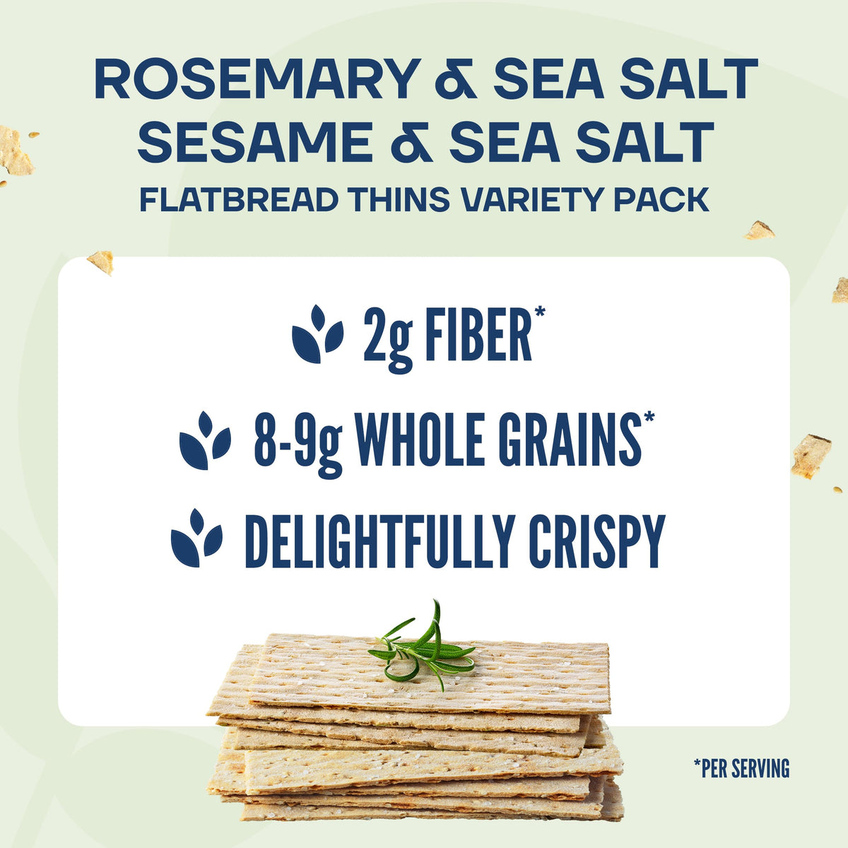 Wasa Flatbread Thins Sesame & Sea Salt on board, ideal crunchy base.