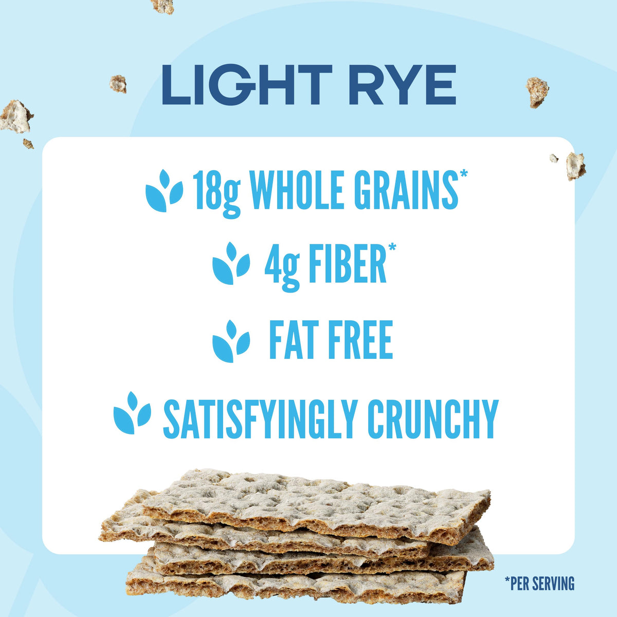 Wasa Light Rye Crispbread prepared with toppings for breakfast or snack.