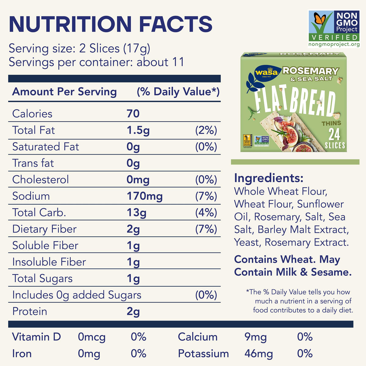 Wasa Non GMO ingredients badge signals wholesome base