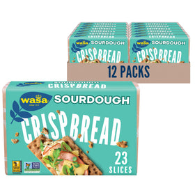 Wasa Sourdough Crispbread pack showing 12 slices for easy snacking and topping ideas