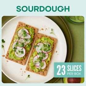Wasa Sourdough Crispbread slices close-up highlighting rugged texture for toppings