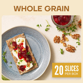 Wasa Whole Grain Crispbread larger cracker size holds toppings securely for creative open-faced snacks.