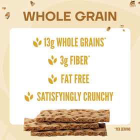 Wasa Whole Grain Crispbread surface with seeds visible, ideal canvas for fiber-rich toppings.