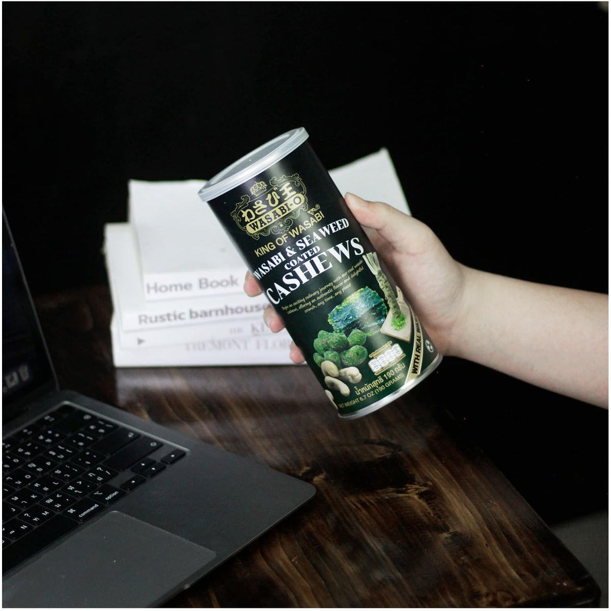 Gift-ready WASABI-O Cashews basket hinting at thoughtful presentation