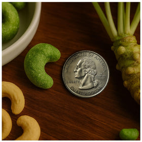 WASABI-O real wasabi and truffle cashews arranged for a classy tasting spread.