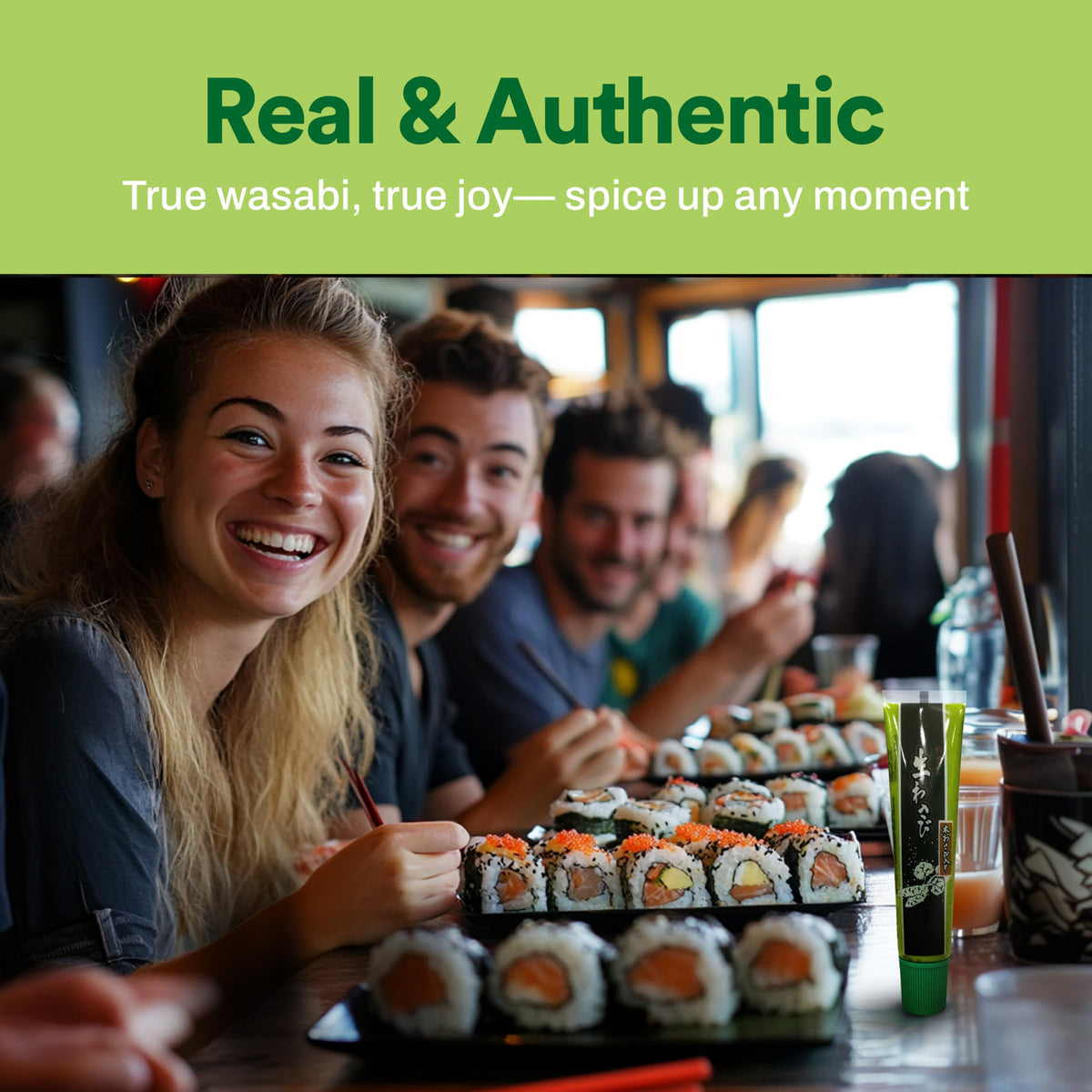 Wasabi-O real wasabi paste paired with steak to enhance flavor subtly.