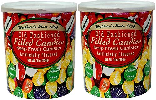 Washburn's old fashioned filled candies front pack, a classic bite-sized treat for sharing.