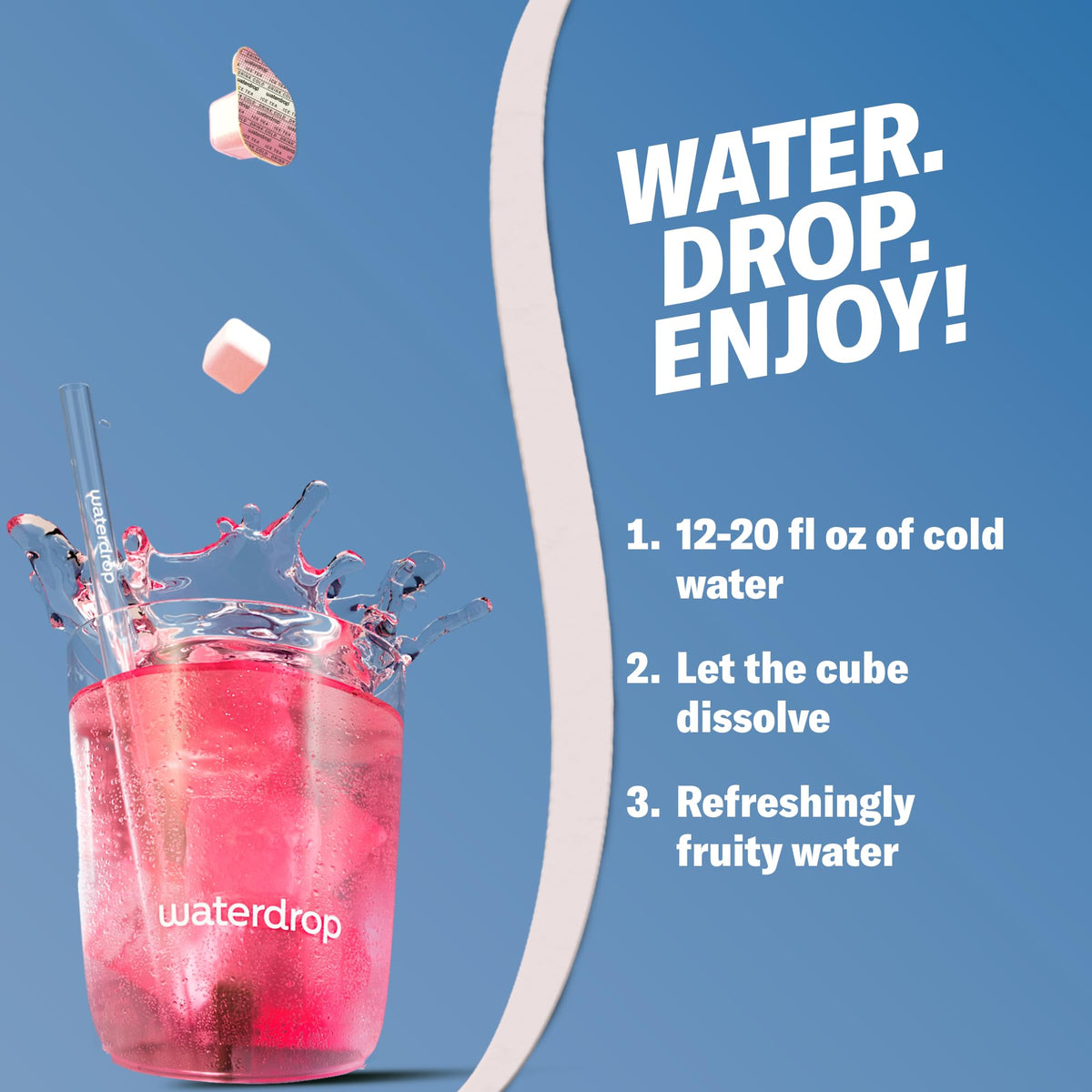Waterdrop cubes in travel bottle for on-the-go hydration