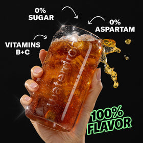 Waterdrop Cola cubes dissolving in water to deliver instant flavor without stirring