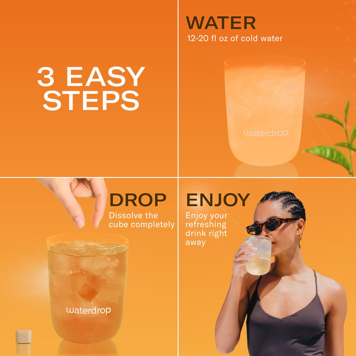 Waterdrop Hydration Cubes in an on-the-go wrap for gym or office.