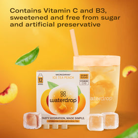 Waterdrop Hydration Cubes with real fruit extracts for natural flavor.