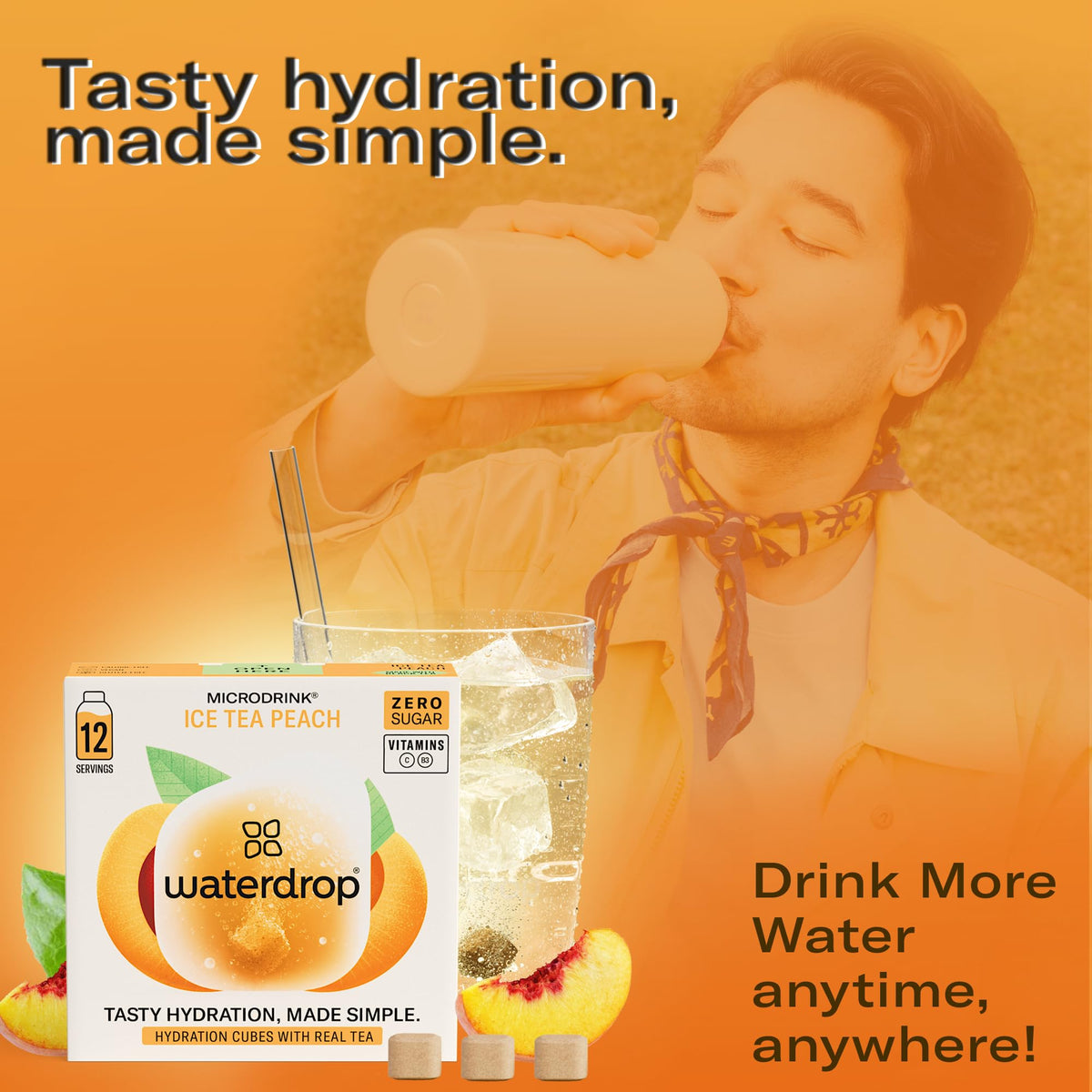 Waterdrop Hydration Cubes dissolving cleanly with no grit during travel.