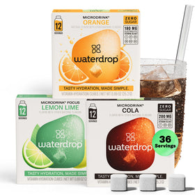 Waterdrop Microdrink Cubes Cola visual for quick, sugar-free flavor boost in water.