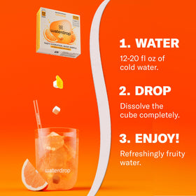 Waterdrop Microdrink Cubes On-the-Go visual perfect for gym or travel hydration.