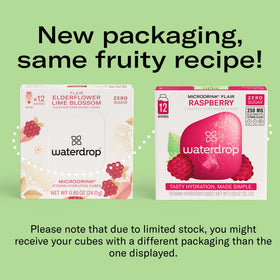 Waterdrop Microdrink Elderflower Lime dissolving cubes offer low-calorie hydration on the go.