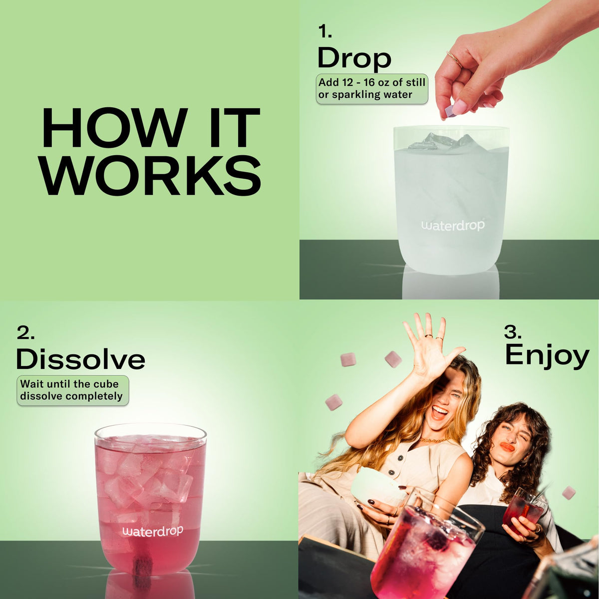 Waterdrop MICRODRINK 24-count packaging highlighting gluten-free vegan option