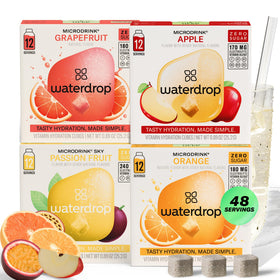 Waterdrop MICRODRINK hydration cubes apple flavor dissolving for crisp sugar-free hydration.