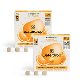 Waterdrop Microdrink hydration cubes orange flavor boost for on-the-go hydration.