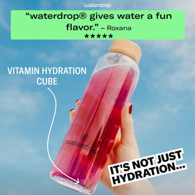 Waterdrop MICRODRINK hydration cubes passion-fruit flavor for on-the-go hydration.