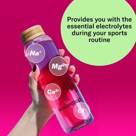 Waterdrop Microlyte Berry being stirred in a bottle during a workout