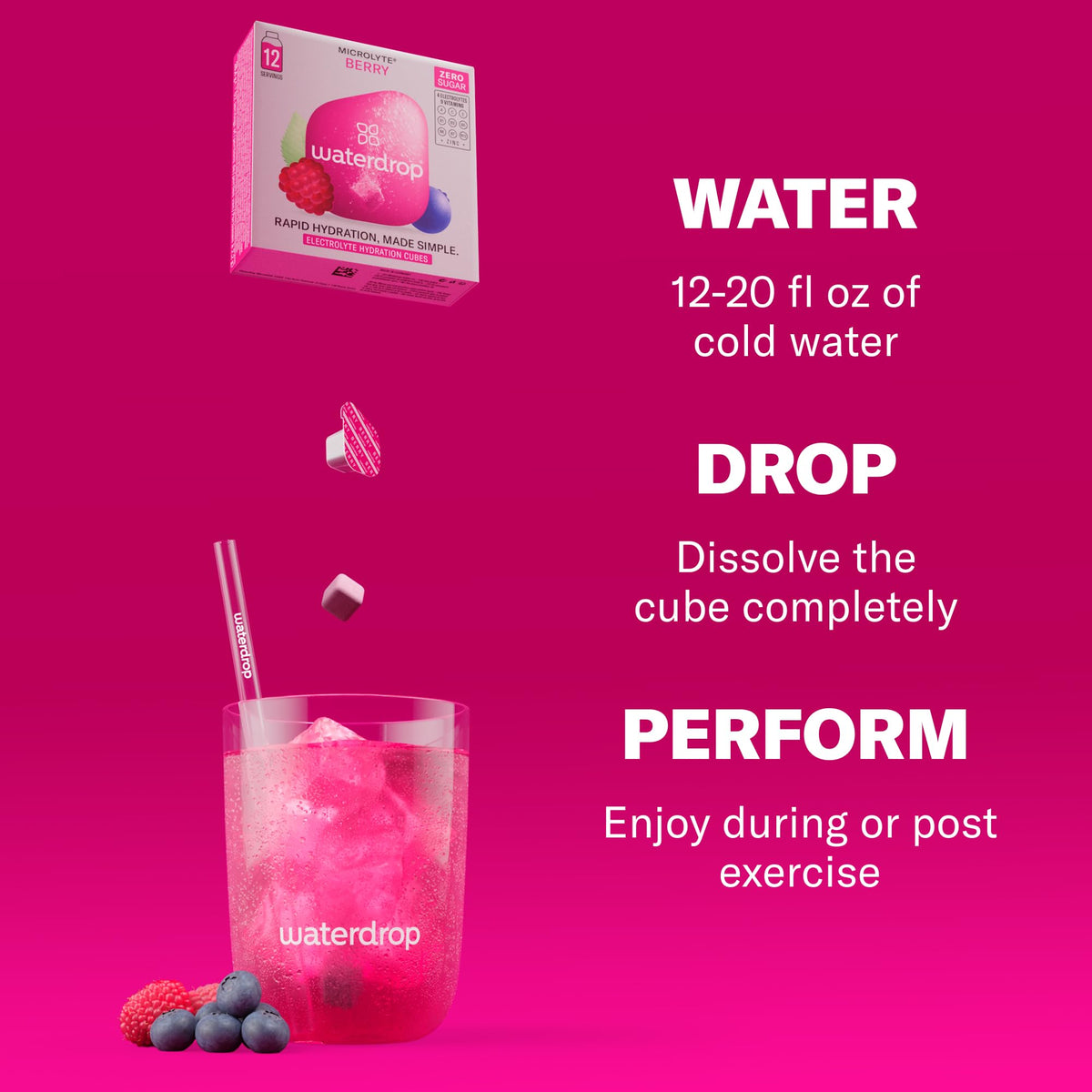 Waterdrop Microlyte Berry zero sugar hydration in a compact package