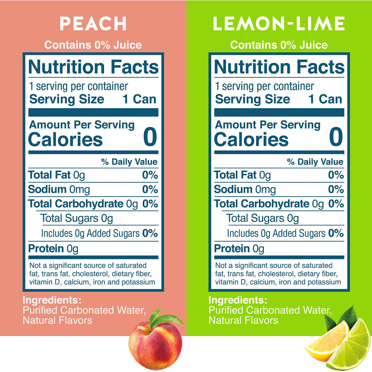 Waterloo 16-pack display featuring Lemon-Lime and Peach flavors for zero-calorie variety
