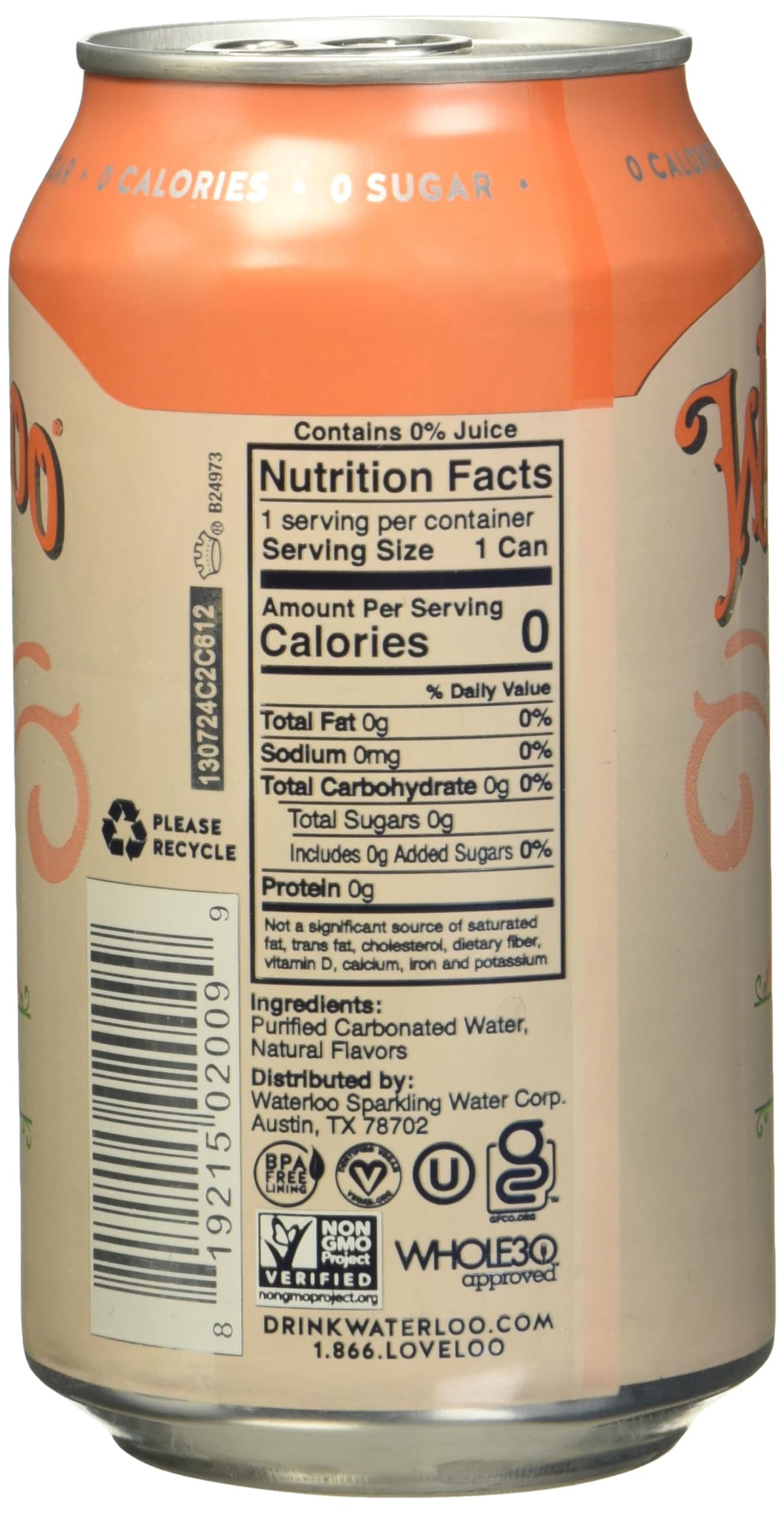 Waterloo Peach Sparkling Water pack of 2: refreshing bubbles and zero added sugar, great for sharing.