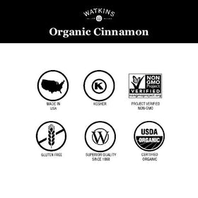 Watkins bulk cinnamon jar showcased in a professional kitchen setup.
