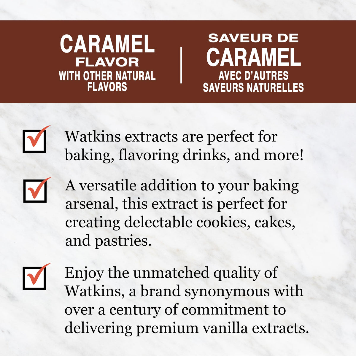 Watkins Caramel Flavor usage scene for versatile baking and beverage flavoring