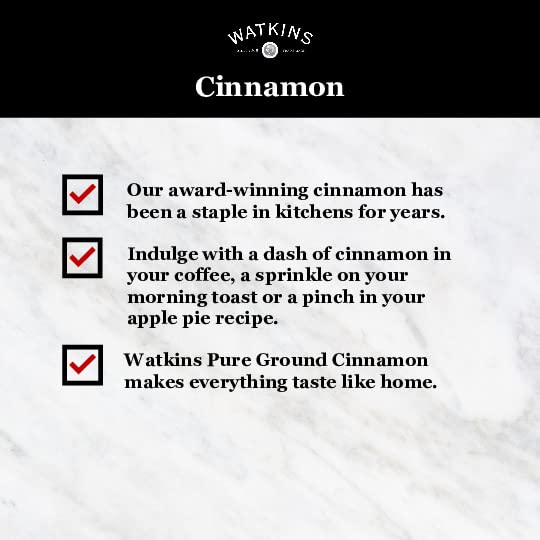 Watkins cinnamon on breakfast bowl with oats and maple syrup for cozy mornings.