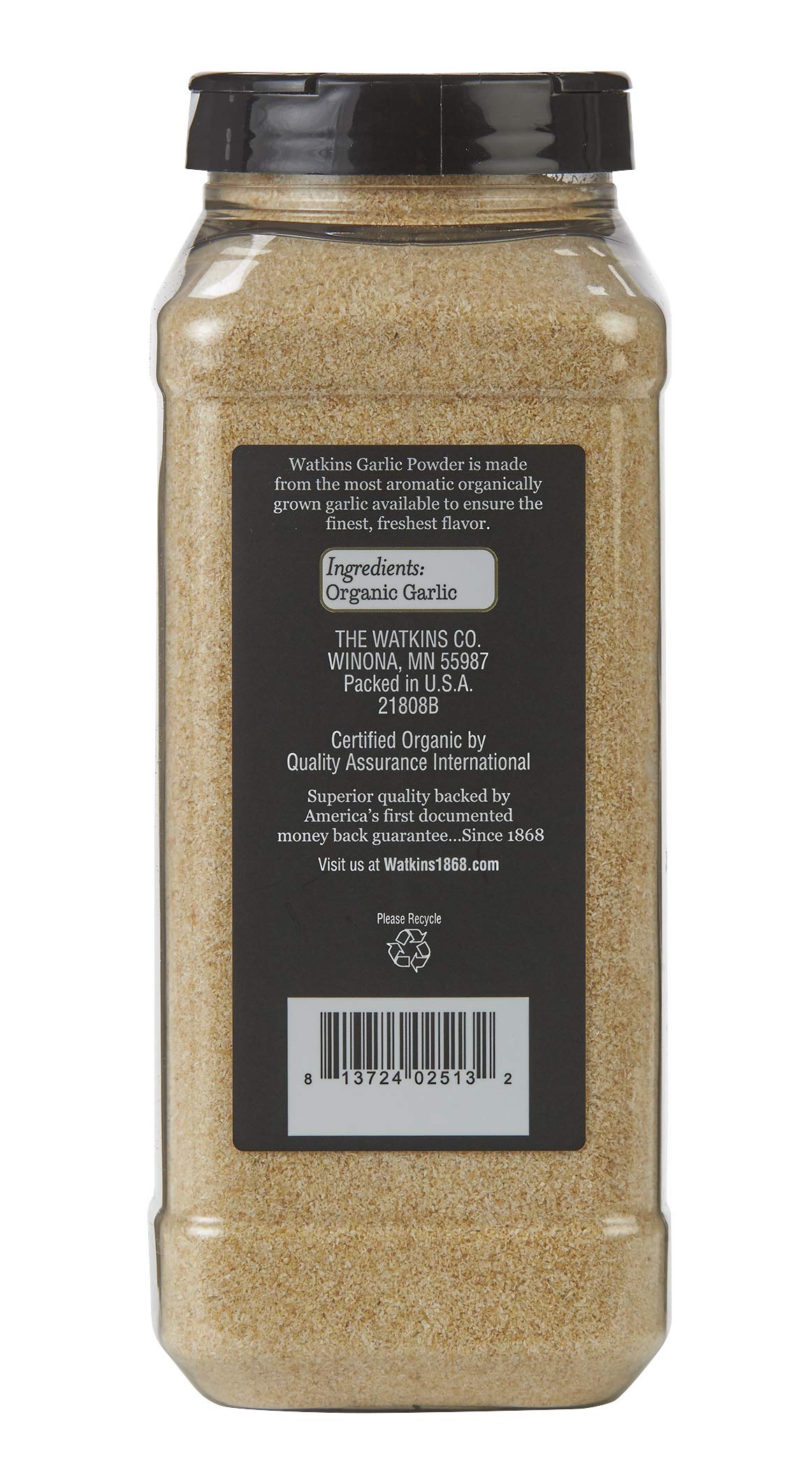 Watkins Garlic Powder being dusted into a pan for savory dishes.