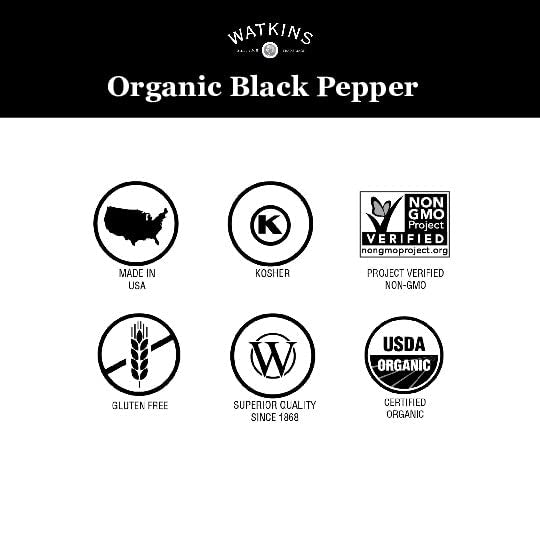 Watkins ground pepper closeup reveals aromatic granules for robust seasoning