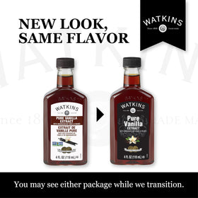 Kitchen scene with Watkins vanilla for everyday baking inspiration.