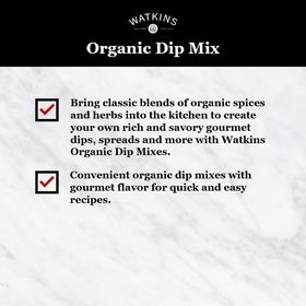 Watkins Organic Dip Mix in a kitchen scene for quick party prep