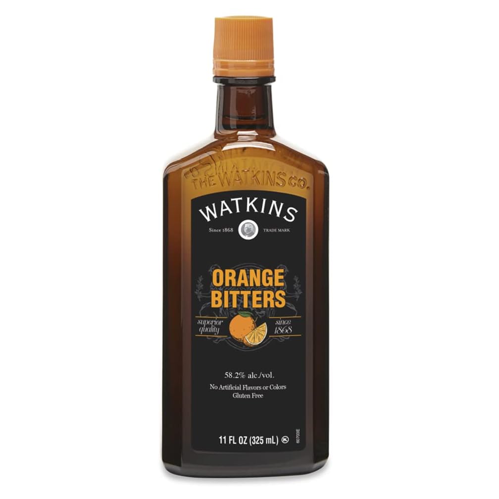 Watkins Orange Cocktail Bitters bottle pour enhances balanced cocktails