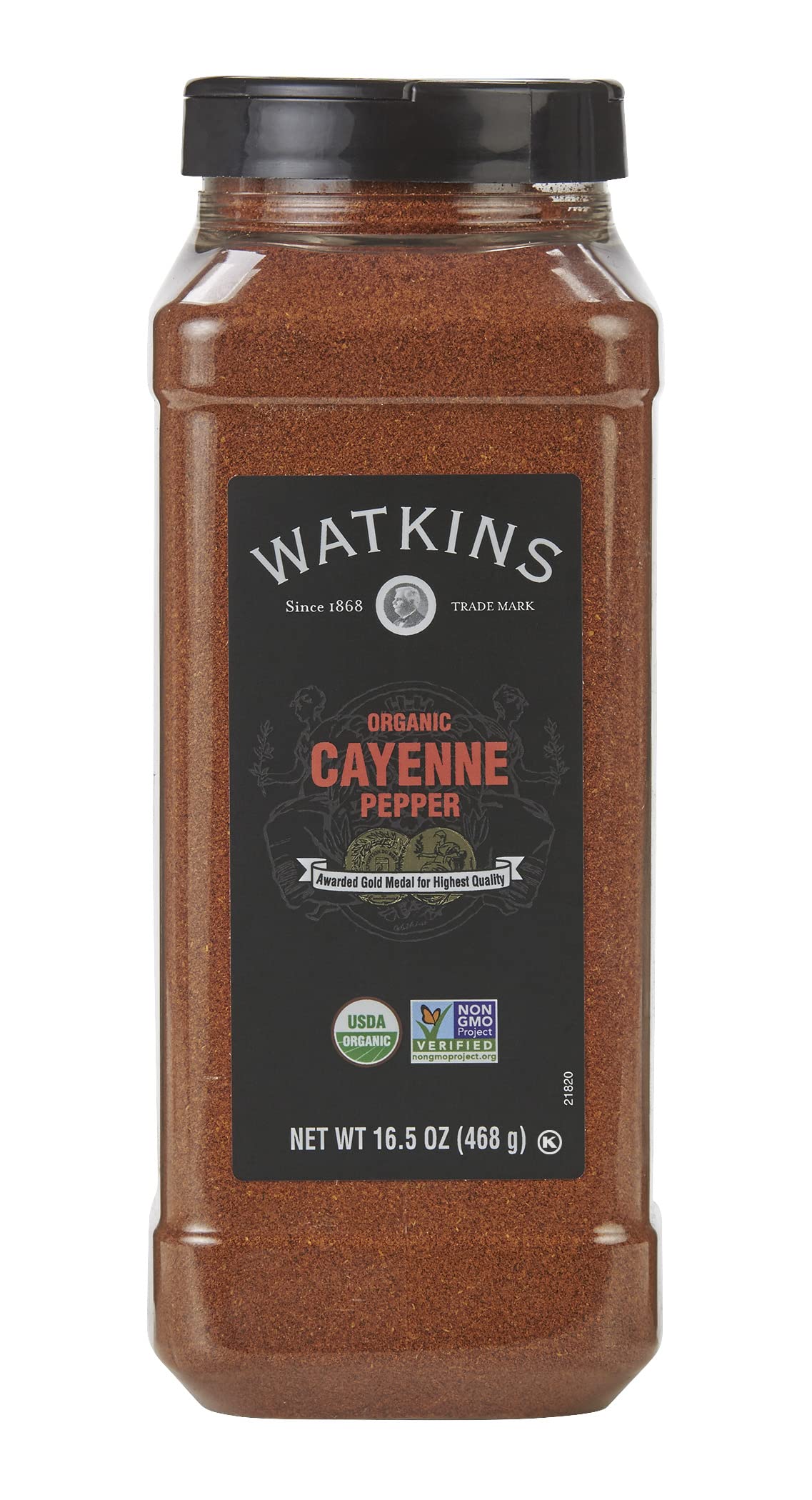 Watkins Organic Cayenne Pepper 16.5 oz bulk jar ready to season bold dishes.