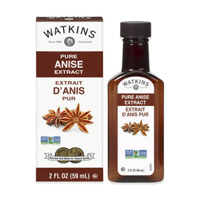 Watkins Pure Anise Extract 2 oz bottle pouring for baking and drinks