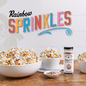 Watkins Rainbow Sprinkles jar pour enables precise decorating on treats