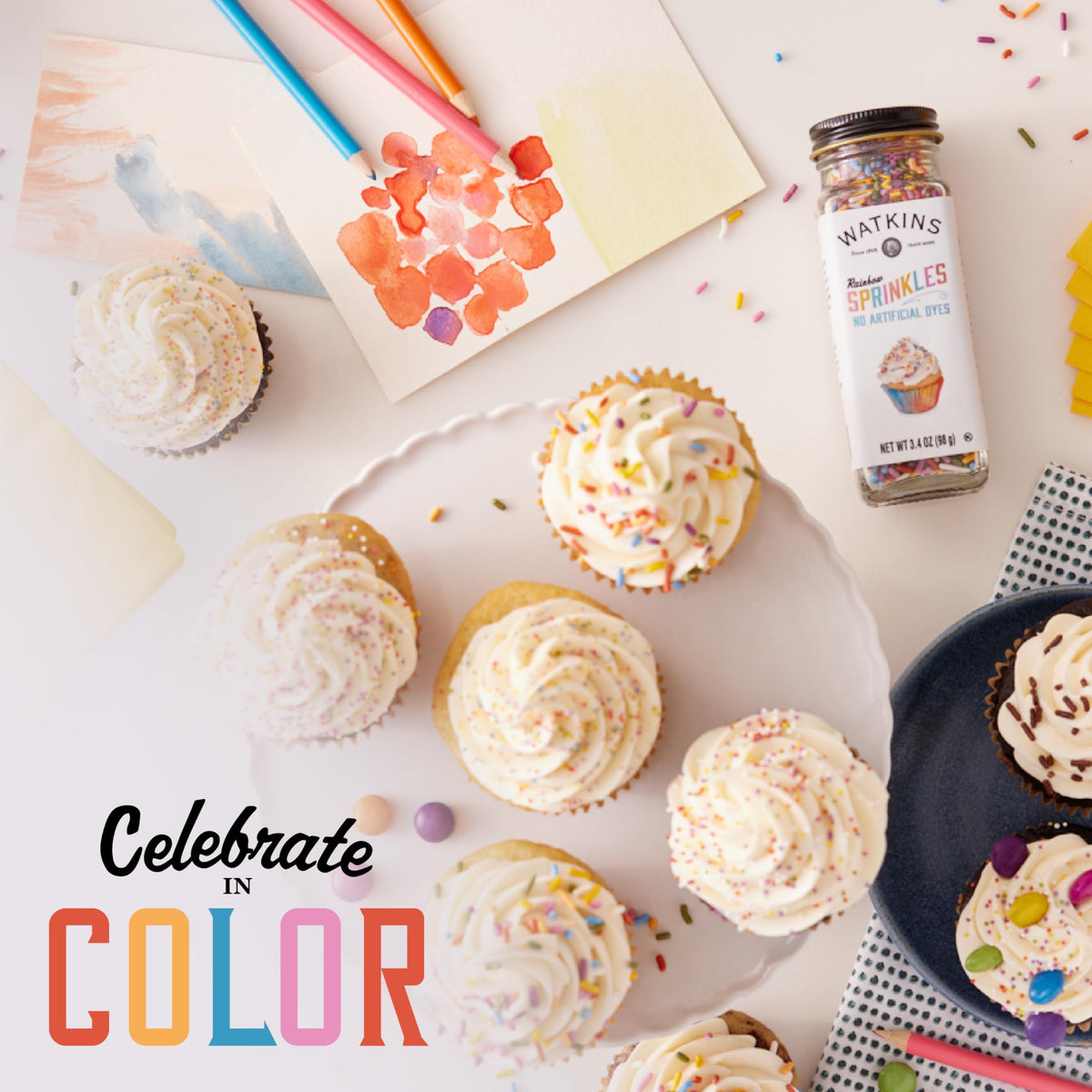 Watkins Rainbow Sprinkles packed in the USA for premium quality