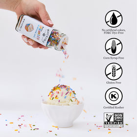 Watkins Rainbow Sprinkles packaging with 24.7 oz tub.