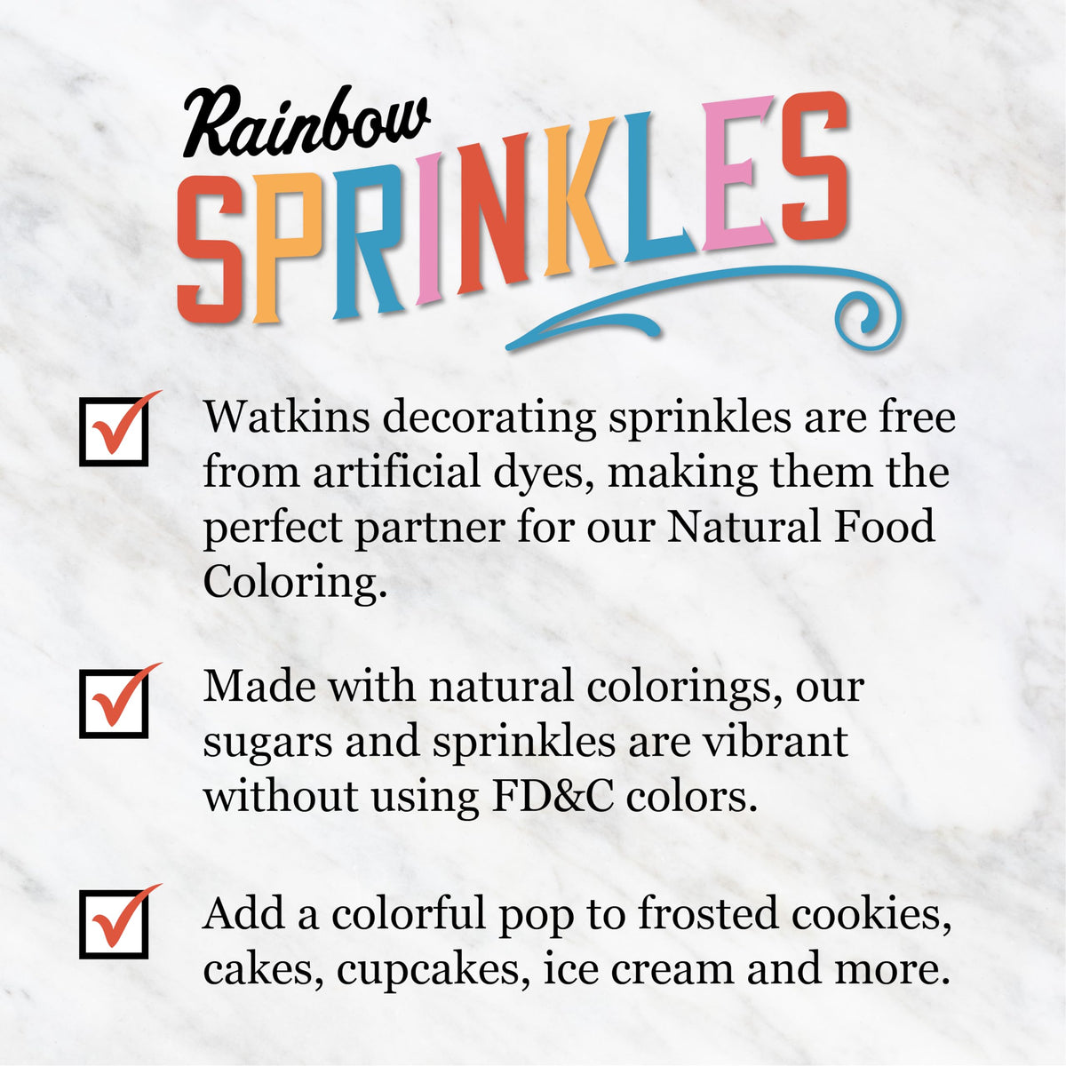 Yogurt bowl topped with Watkins Rainbow Sprinkles for texture.